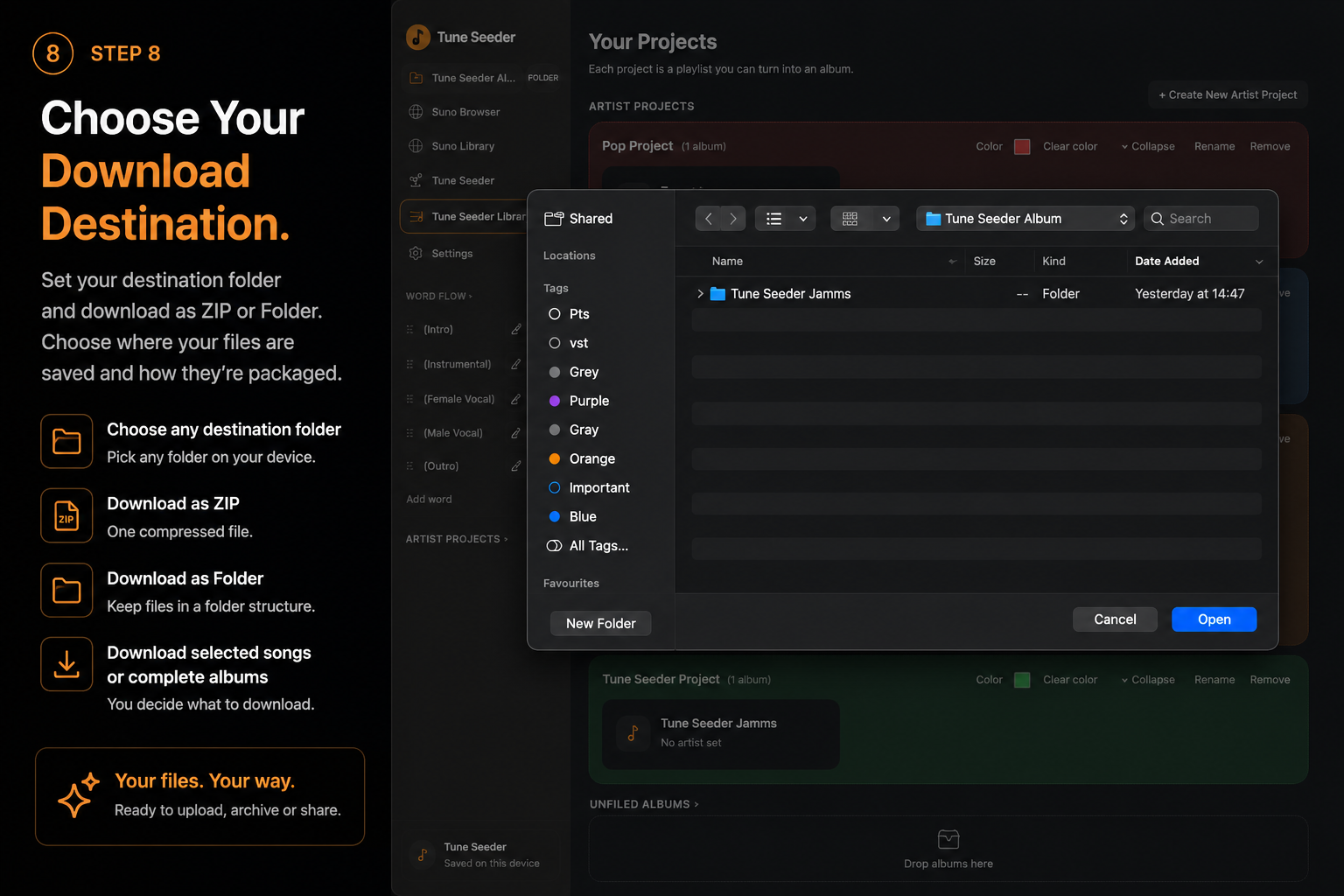 Step 8 — Choose your download destination