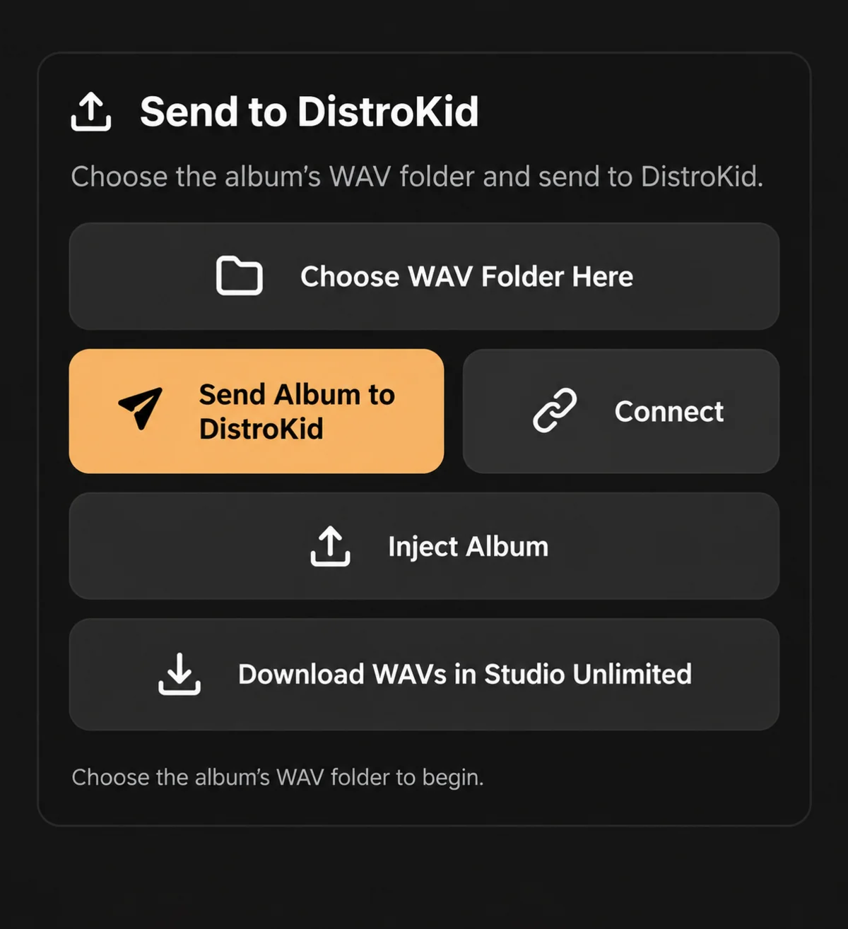 Send your album to DistroKid with one click from Tune Seeder