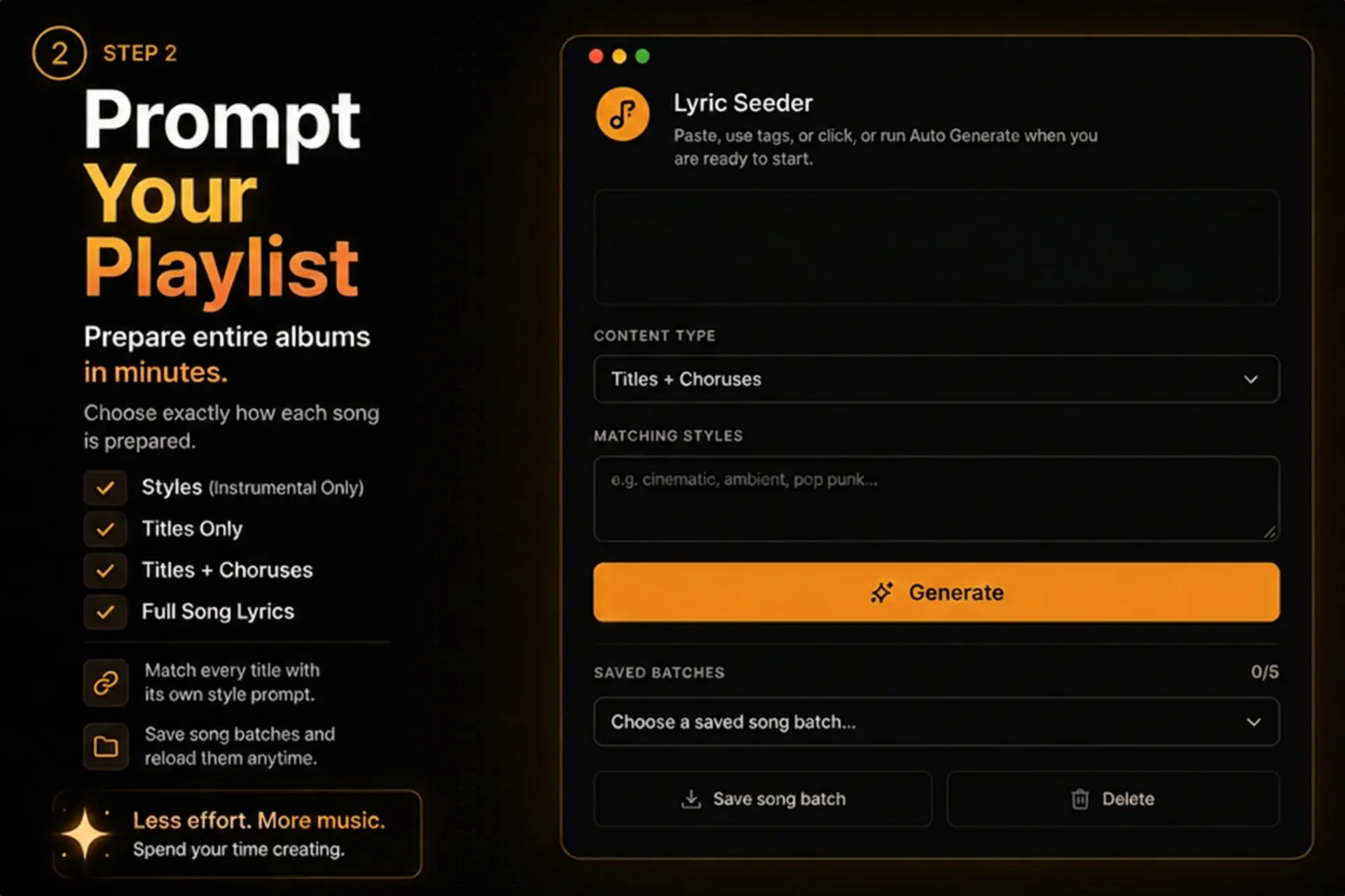 Step 2 — Prompt your playlist and prepare entire albums