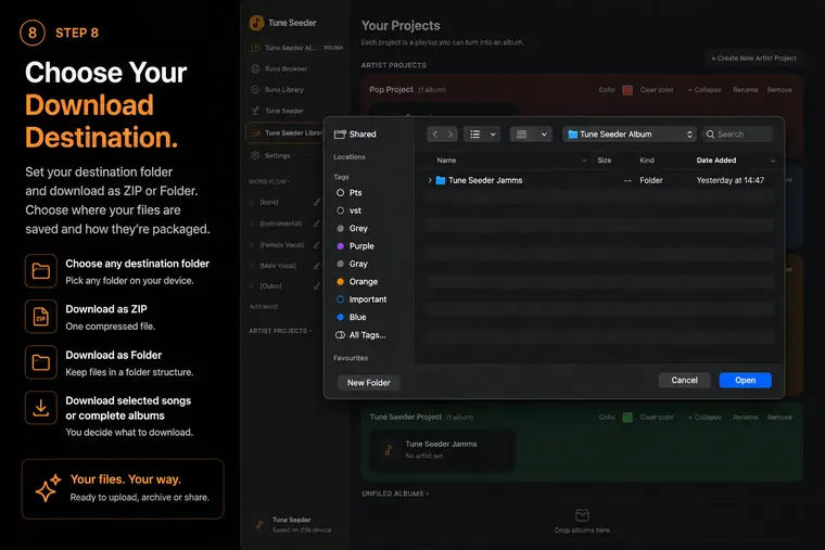 Step 8 — Choose your download destination